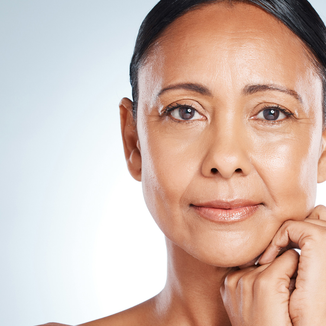 Close-up of a clear, acne-free face showcasing the effectiveness of acne treatment available at Sharkra Medispa in Hobart.